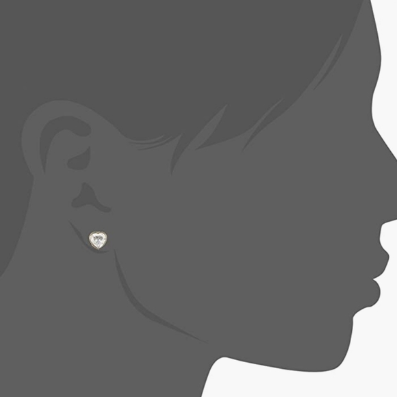 MK Signature Logo Engraved Heart Studs Gold-tone NIB Style# MKJX7792 - Picture 7 of 16